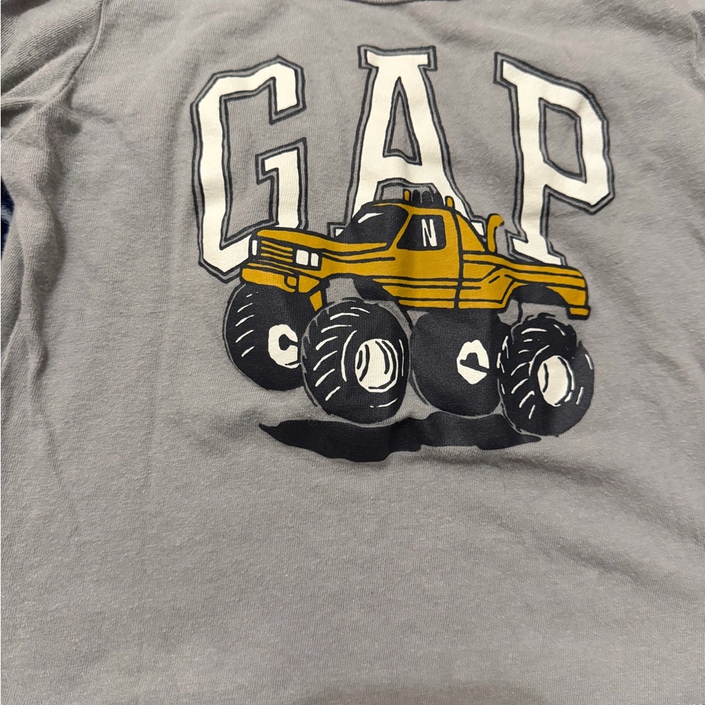 GAP Kids Gray and Yellow Monster Truck Tee